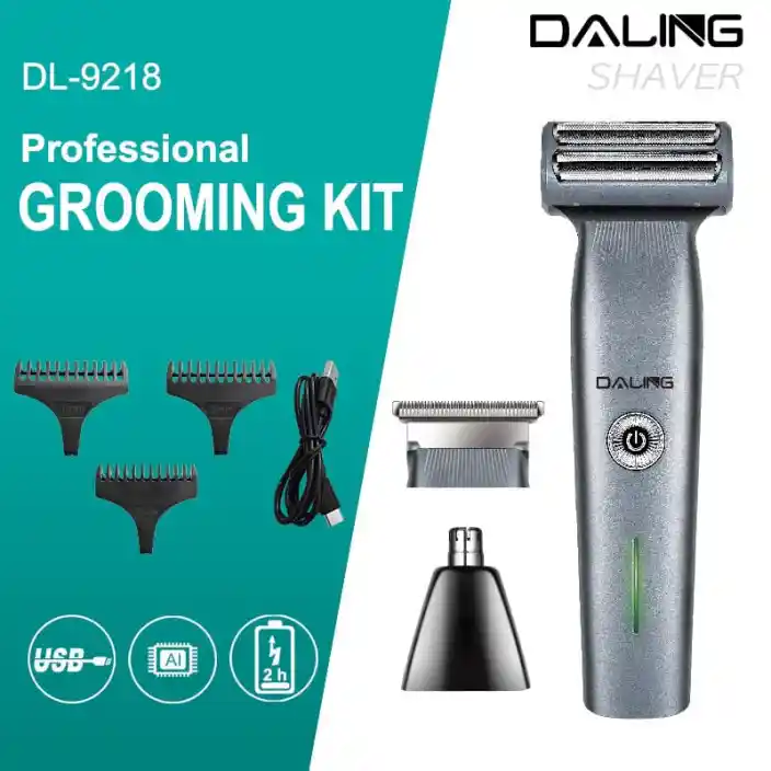 DALING 3-in-1 Grooming Combo Set – Electric Shaver | Floating Head & Automatic Grinding Trimmer