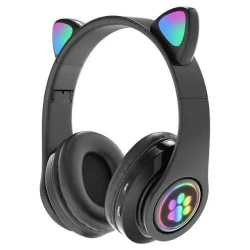 Cat Ear RGB Headphones – Wireless Bluetooth Headset | LED Light, Type-C Charging & Cute Design