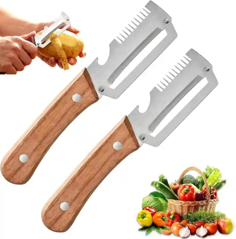 3-in-1 Peeler Knife Multifunctional Vegetable & Fruit Peeler Cutter Kitchen Slicing Tool