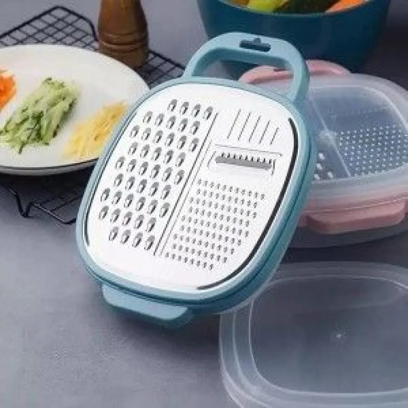 4-in-1 Multi Grater with Case & Plastic Cover | Kitchen Vegetable & Cheese Grater Tool