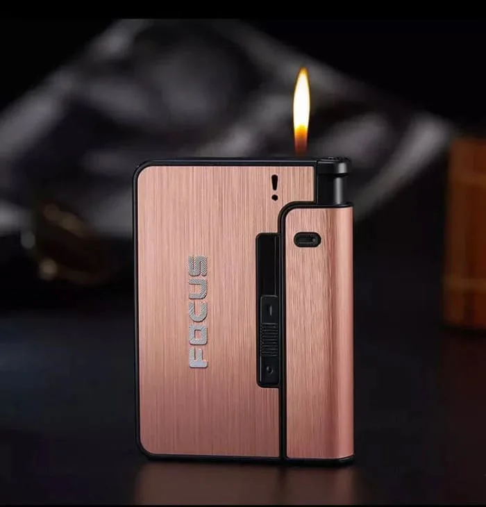 Focus Automatic Cigarette Case & Holder – 10 PCS Portable Metal Cigarette Box | Automatic Slide Holder Gadget