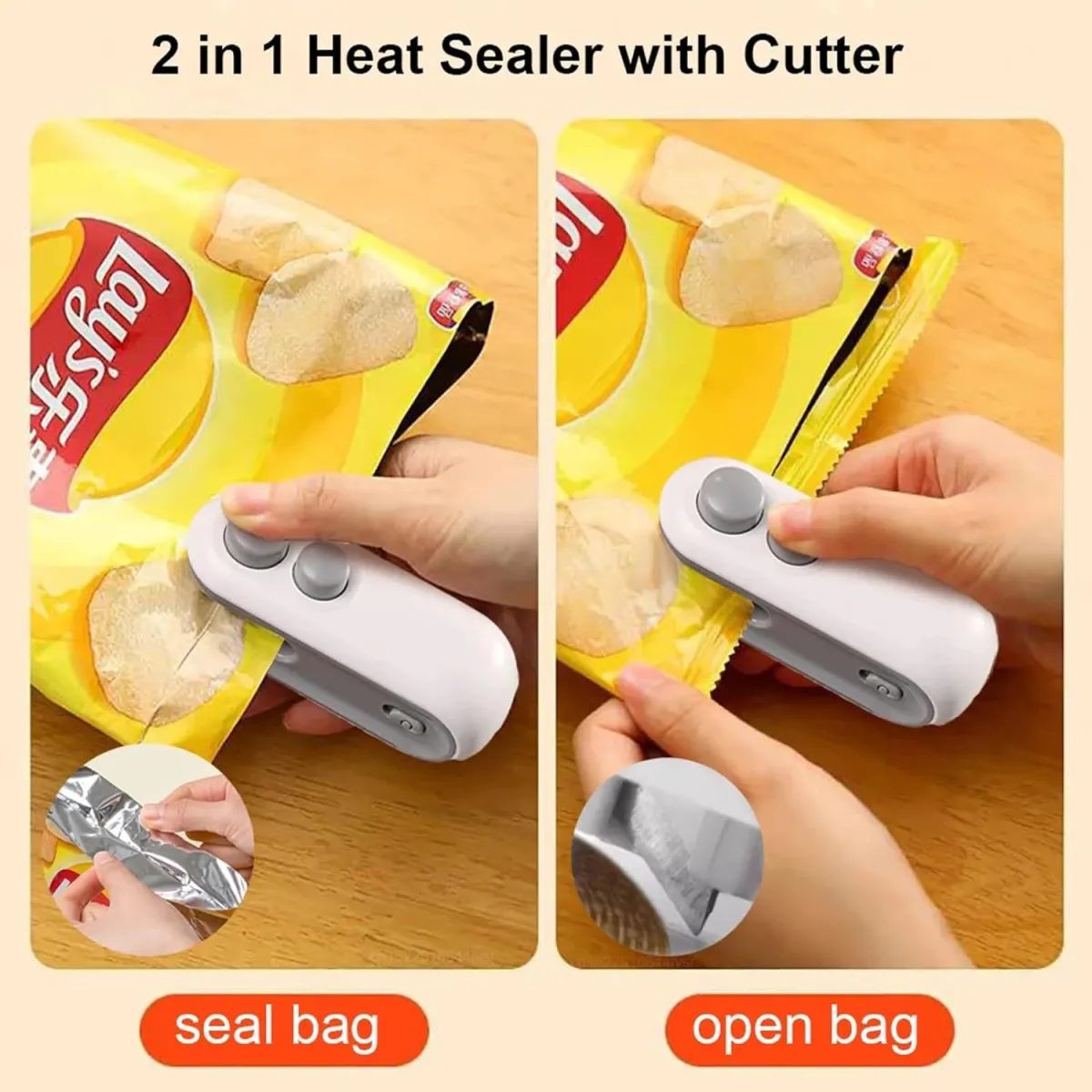 Mini Rechargeable Heat Sealer – Portable Food Bag Sealing Machine | Plastic Bag Closing Tool