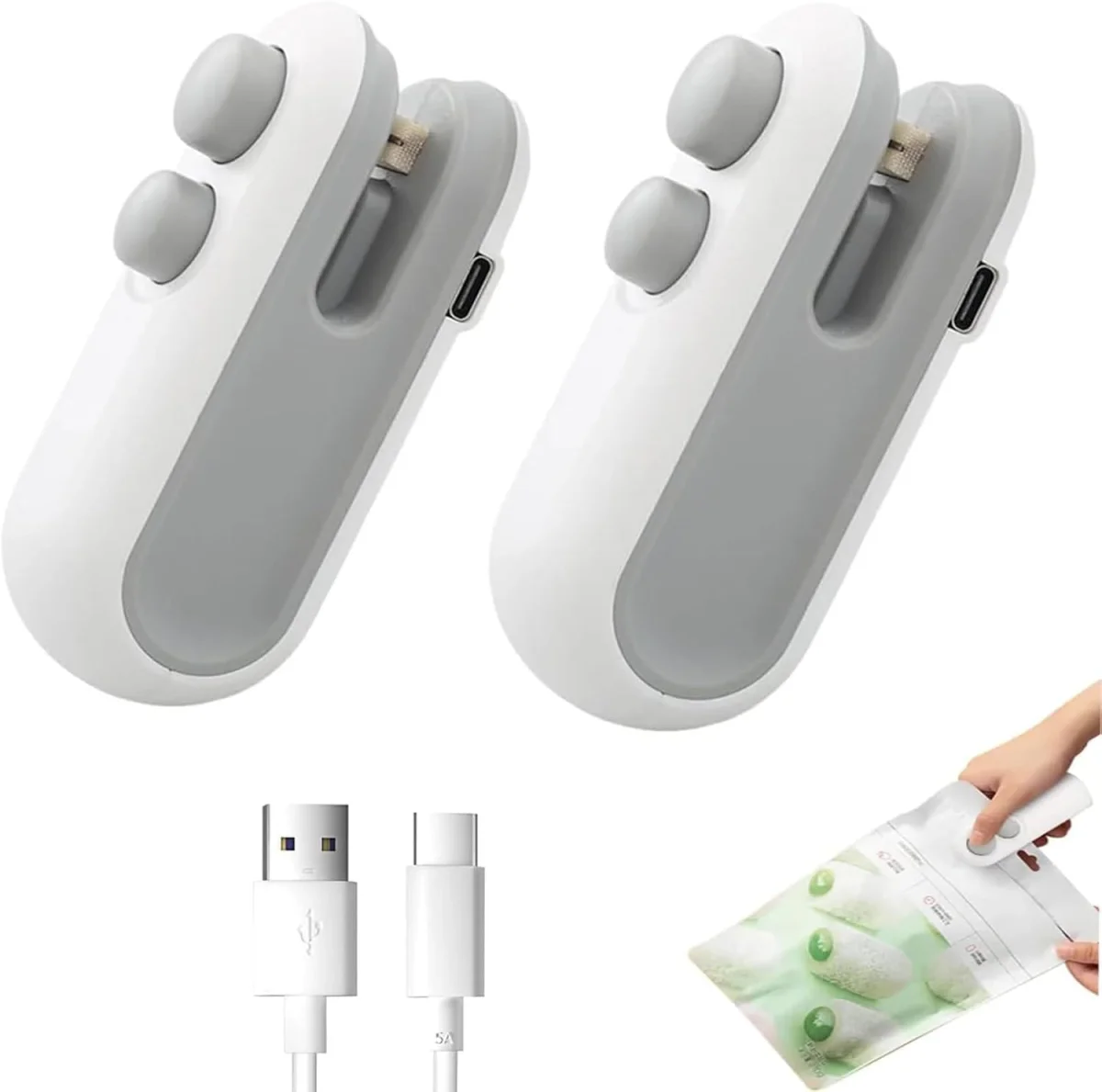 Mini Rechargeable Heat Sealer – Portable Food Bag Sealing Machine | Plastic Bag Closing Tool
