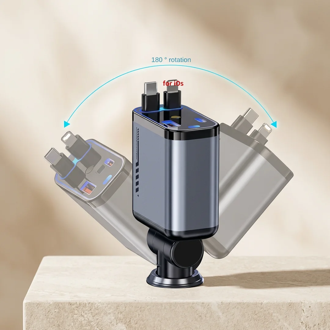 180-deg Adjustable Car Charger with 20W Fast Charging