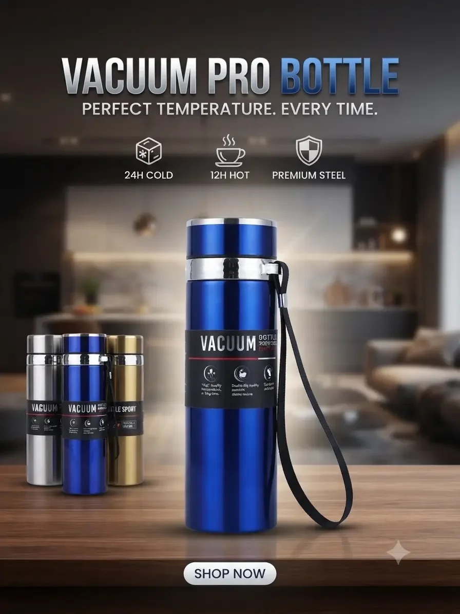 ArcticFlow Luxury Vacuum Stainles Steel Bottle | Hot & Cold Performance | 800 Ml