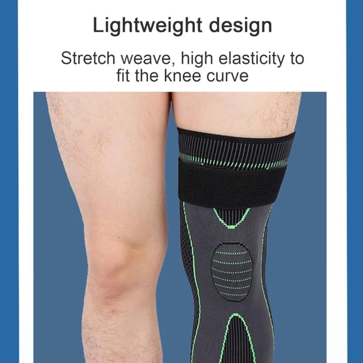 Adjustable Knee Pads with Straps Knitted Extended Knee Support Sleeve for Basketball Cycling Running & Sports