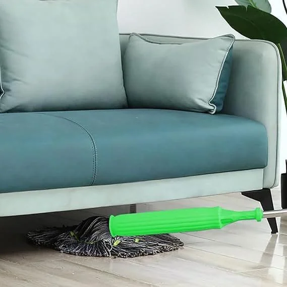 2-in-1 Twist Mop Green Microfiber Floor Cleaner Wet & Dry Mop with Manual Water-Wringing Design for Home Cleaning